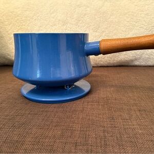 DANSK Kobenstyle 3 Quart Blue Enamel Sauce Pan Pot Handle Made in France w/ Lid